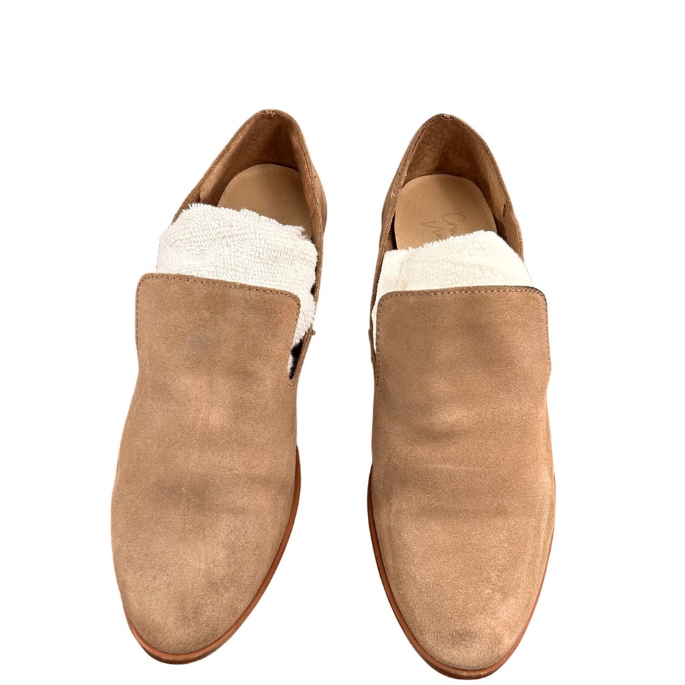 Crown Vintage Carla 2 Womens 8M Taupe Suede Pointed Toe Smoking Slipper Loafer
